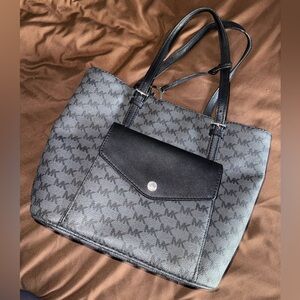 Michael Kors Black and Gray Signature Tote